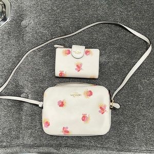 Coach set of crossbody purse and matching wallet